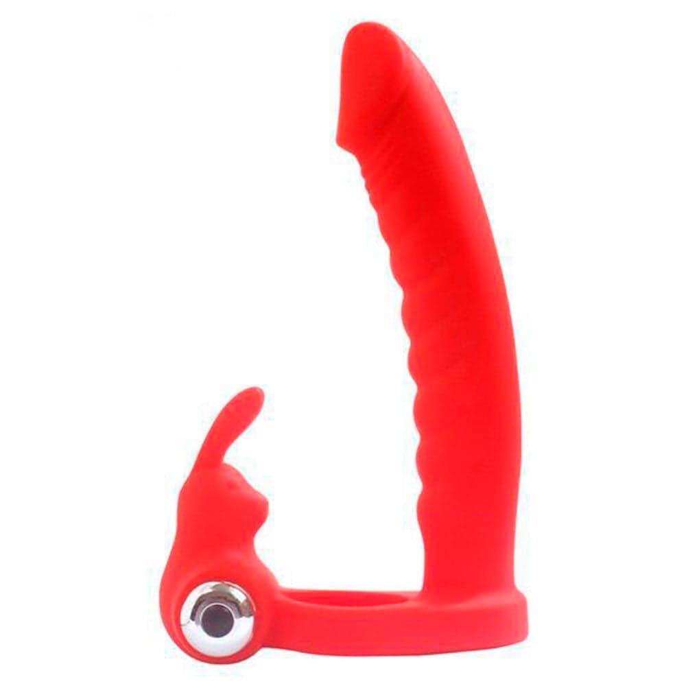 Anillo Vibrador y Consolador Frodo Camtoyz — Rojo